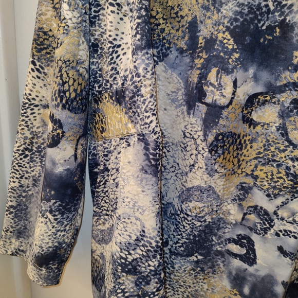 Zenergy by Chico’s Size 2 Purple Gold Ivory Full Zip Jacket - Picture 10 of 14